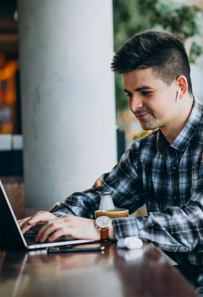 IT guy working on his computer